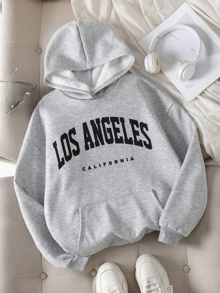 Gray Los Angeles hoodie T-shirt.pk