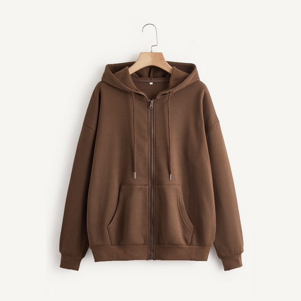 Brown Zipper Hoodie
