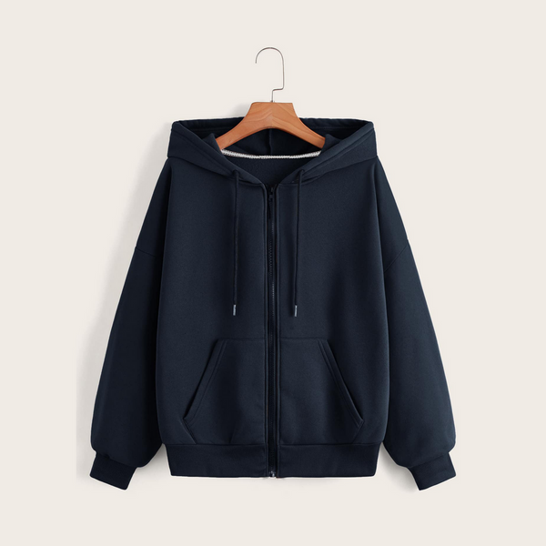 Navy Blue Zipper Hoodie