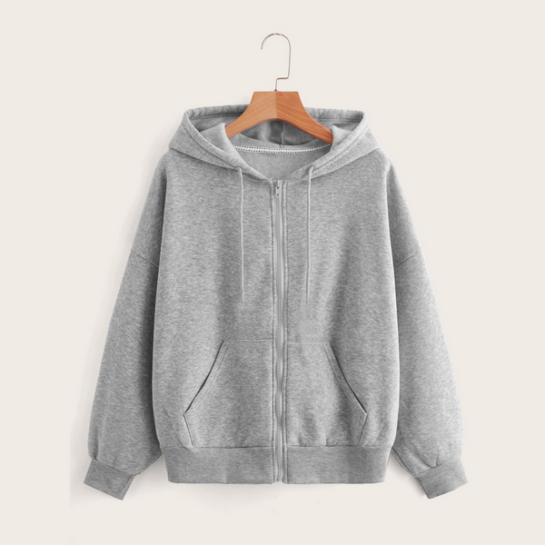 Gray Zipper Hoodie