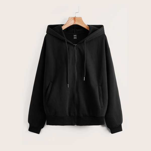 Black Zipper Hoodie
