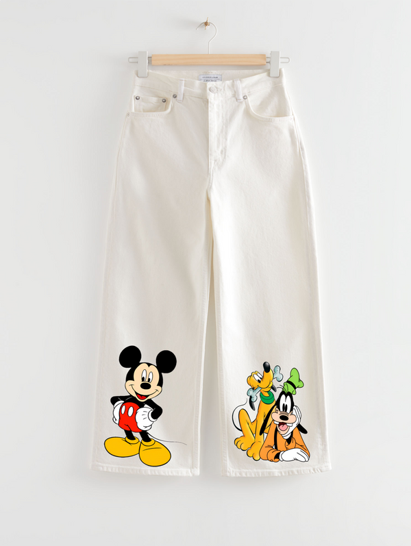 Mickey mouse wide leg jeans T-shirt.pk