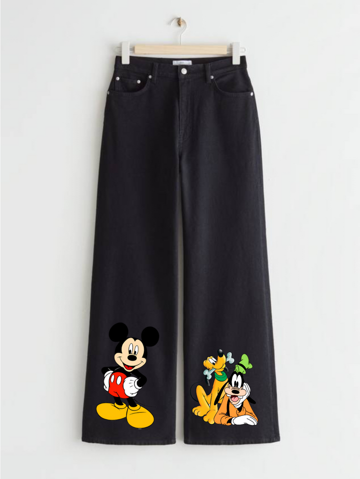 Mickey mouse wide leg jeans T-shirt.pk