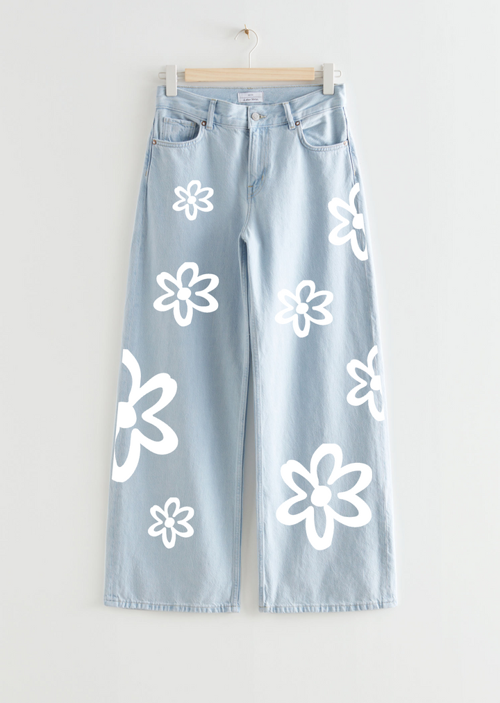 Flowers Printed wide legs T-shirt.pk