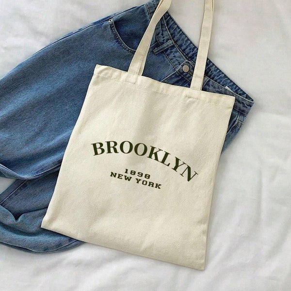 Beige Tote Bag Brooklyn T-shirt.pk