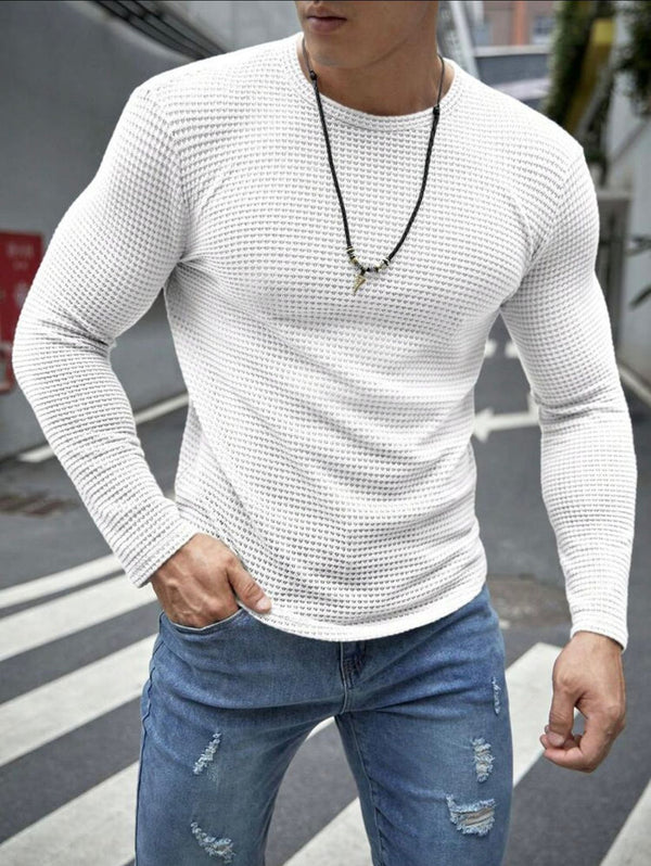 Fullsleeves Waffle Knit Tshirt white