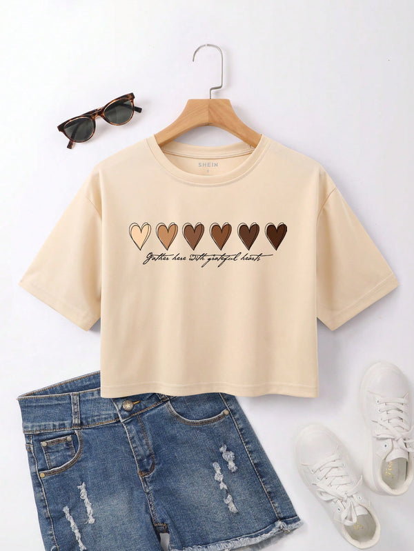 Hearts Cropped T-shirt