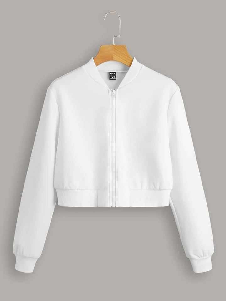 Cropped Zipper Sweatshirt T-shirt.pk