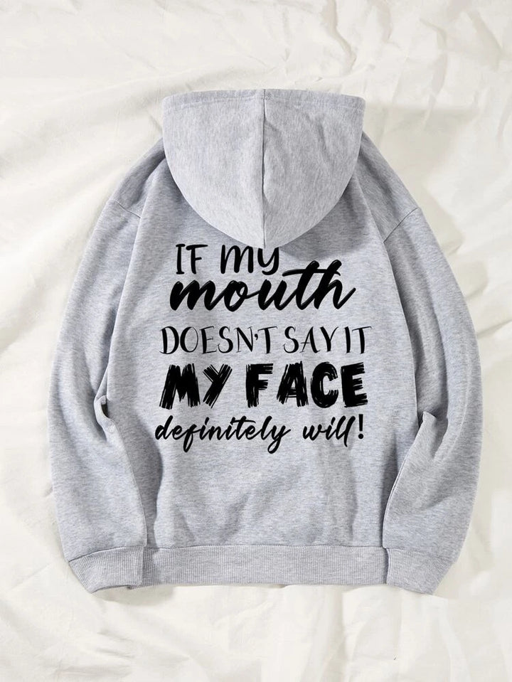 If My Mouth Grey Hoodie T-shirt.pk