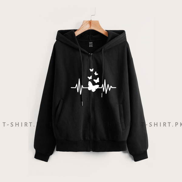 Butterfly Beat Zipper Hoodie T-shirt.pk