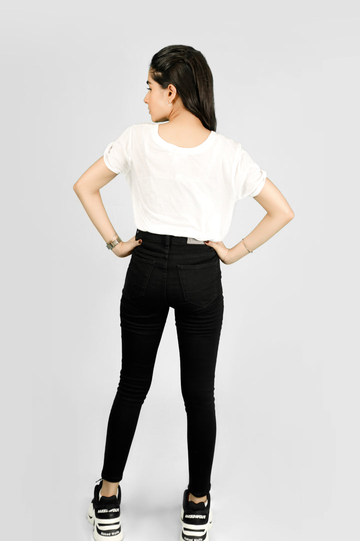 Black Skinny Jean's T-shirt.pk